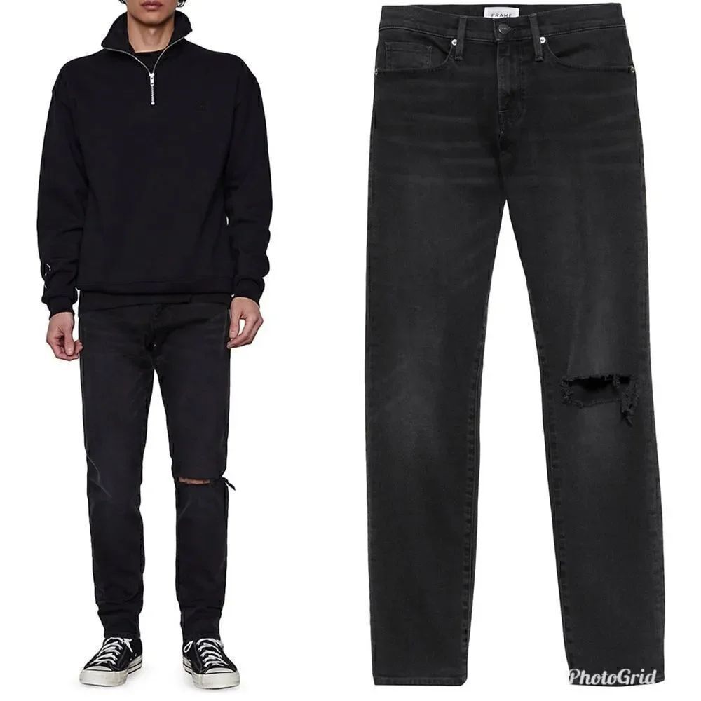 Revolve Frame L'Homme Vaporize Distressed Skinny Jeans